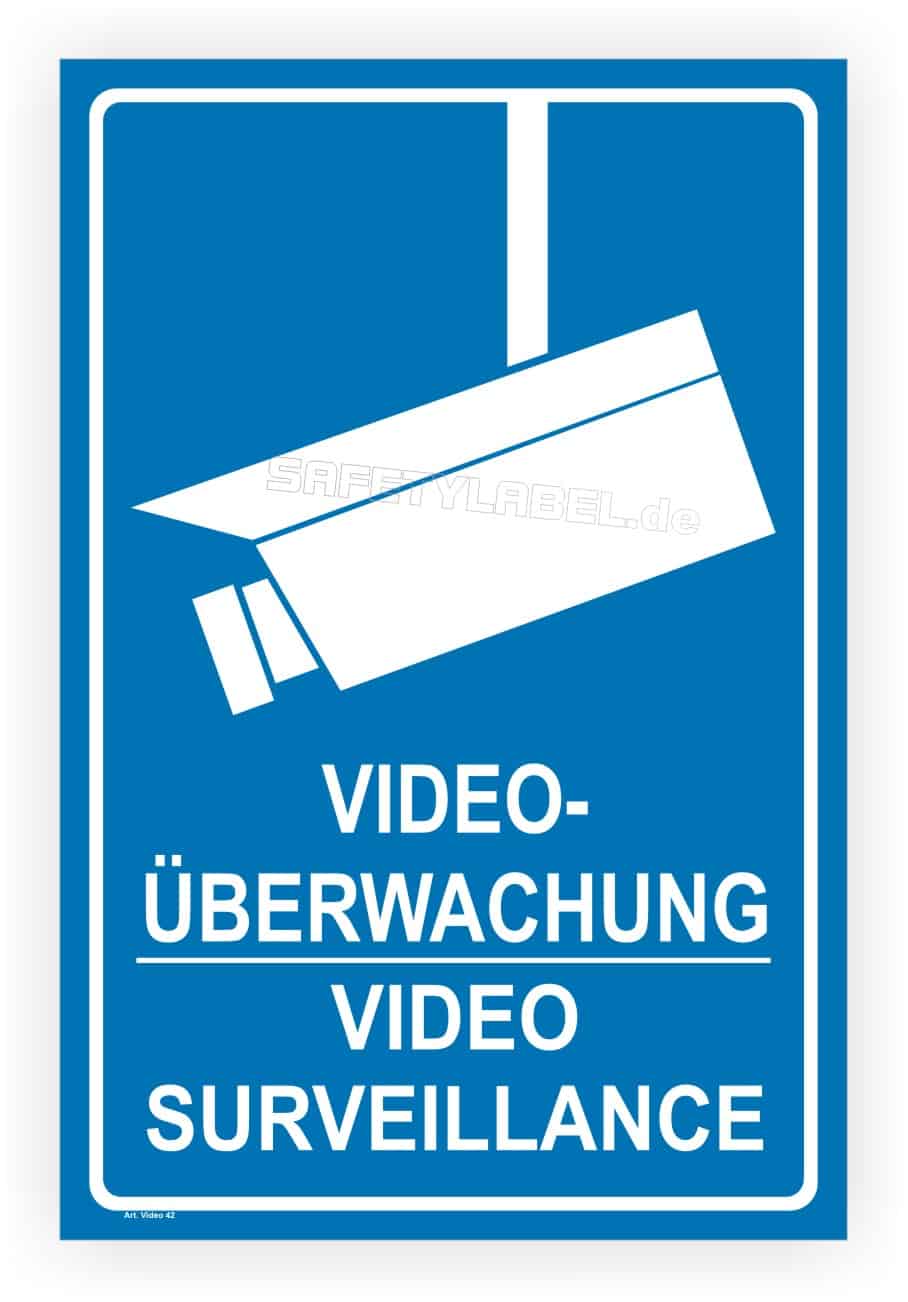 Videoüberwachung Warnschilder mit Kamera – UV-beständig