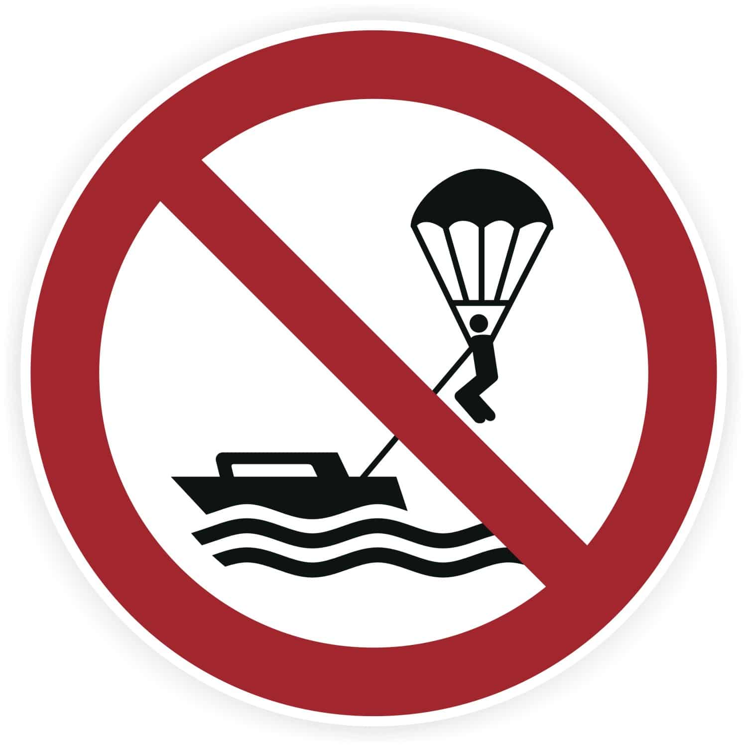 Parasailing verboten Sicherheitszeichen DIN 4844-2 ISO 20712-1