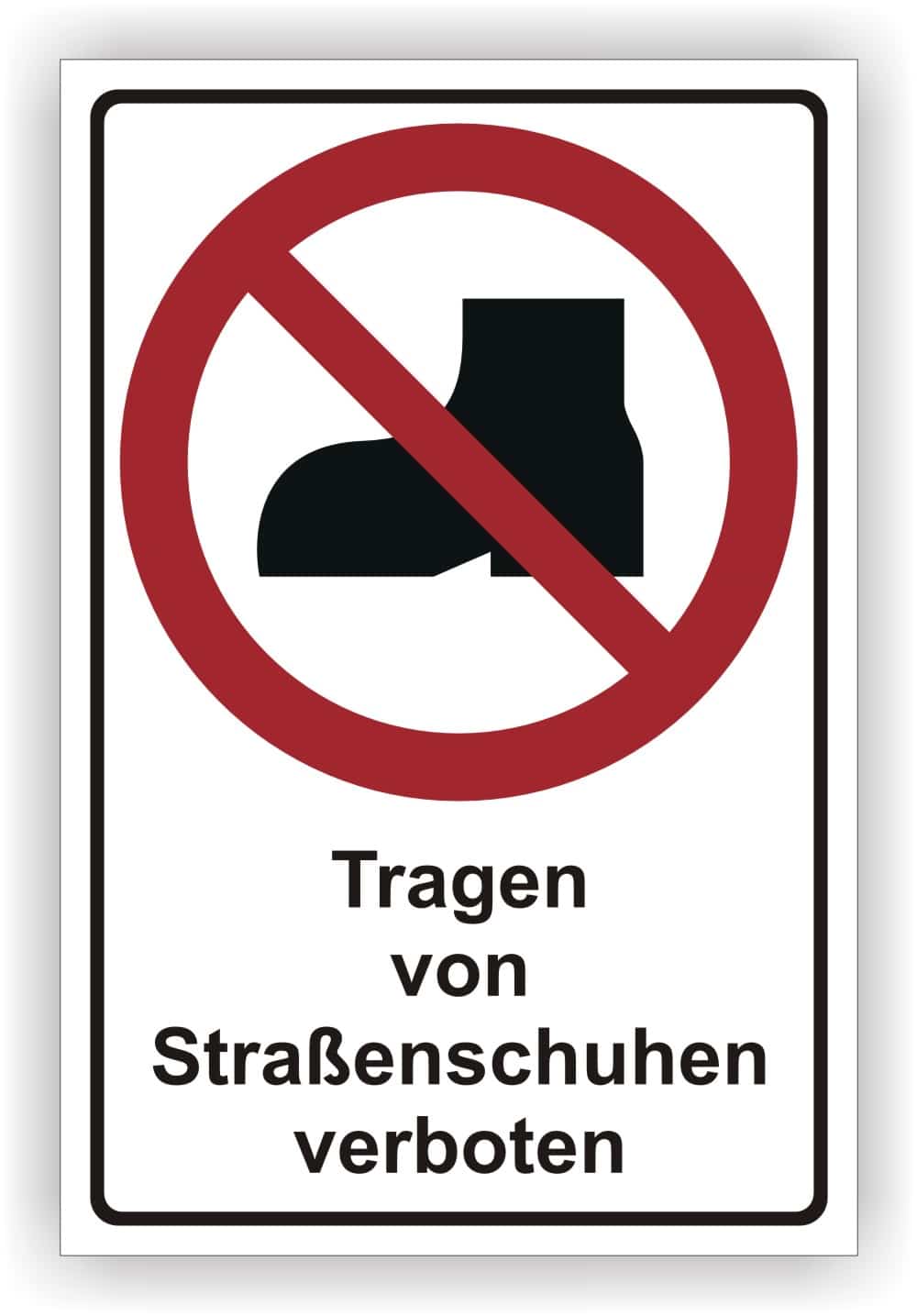 Kombischild Straßenschuhe verboten DIN 4844-2 ISO 20712-1 WSP013