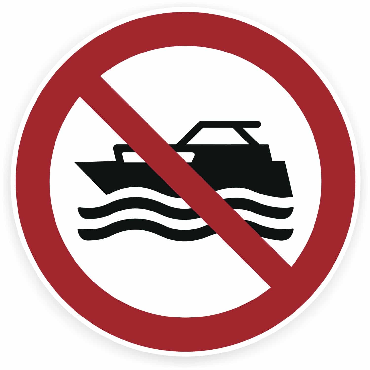Boote mit Motorantrieb verboten Sicherheitszeichen DIN 4844-2:2012