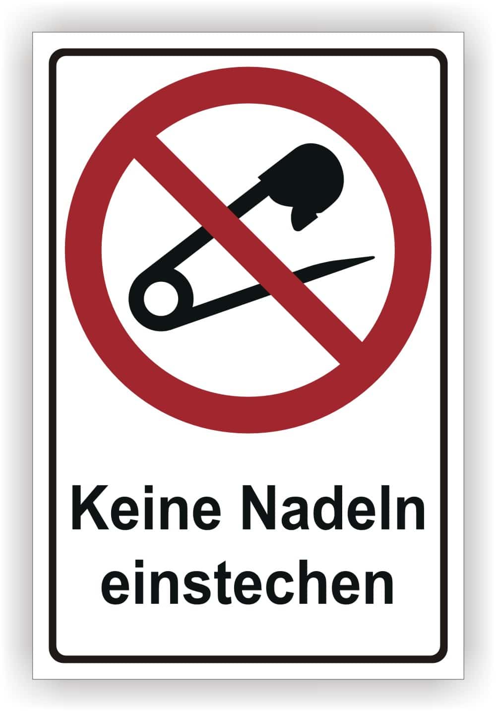 Kombi-Warnschild Nadeln unzulässig DIN 4844-2 D-P033