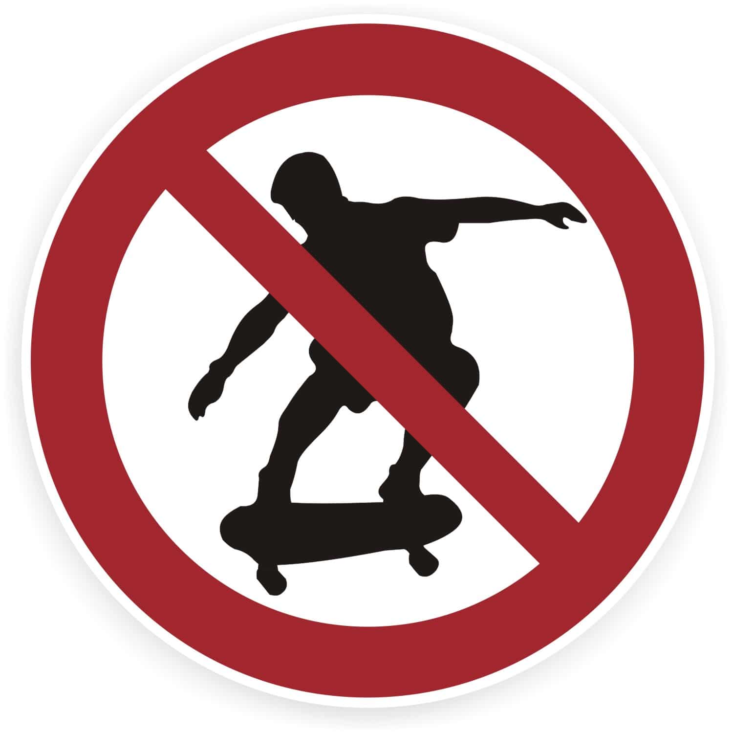 Skateboarden verboten Sicherheitszeichen dauerhaft