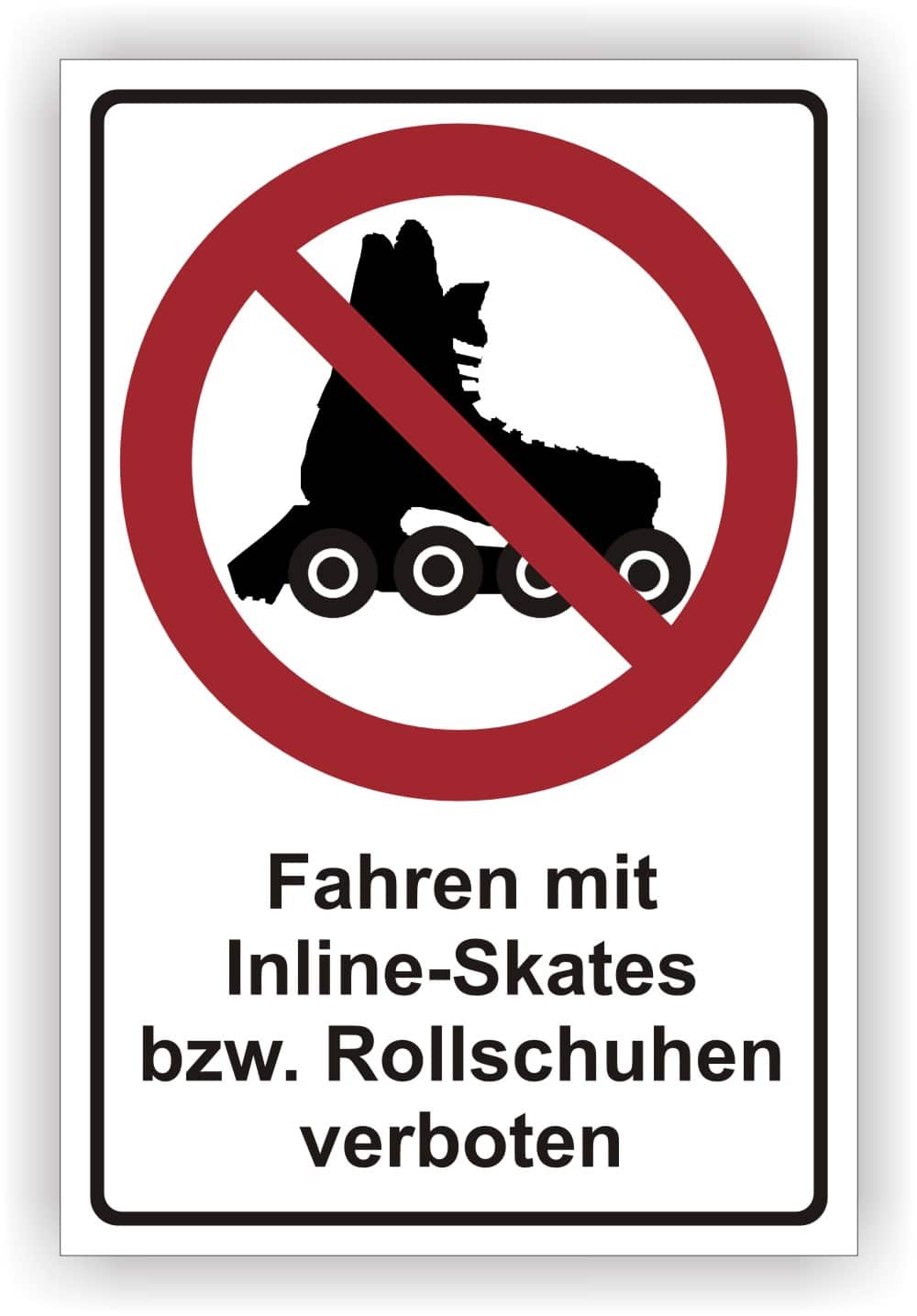 Verbotsschild Inline-Skates und Rollschuhe Fahren untersagt