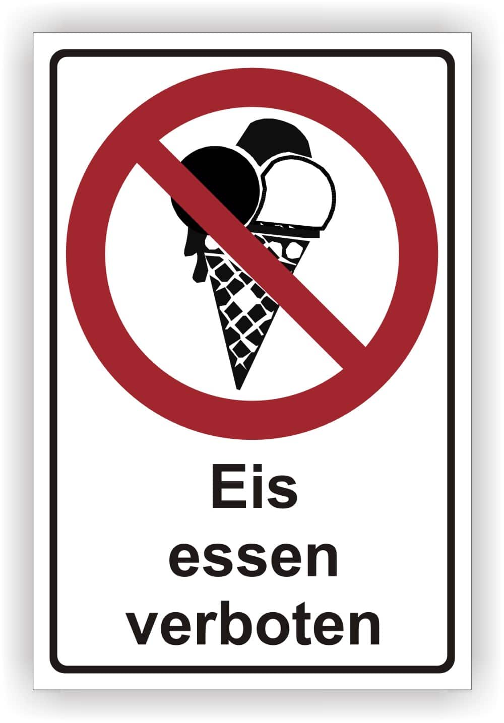 Kombischild Eis essen verboten - Sicherheitszeichen