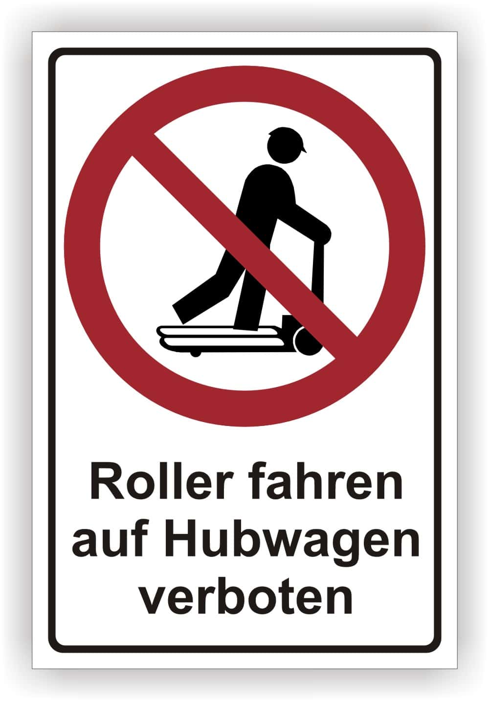 Kombischild Roller und Hubwagen Fahrverbot
