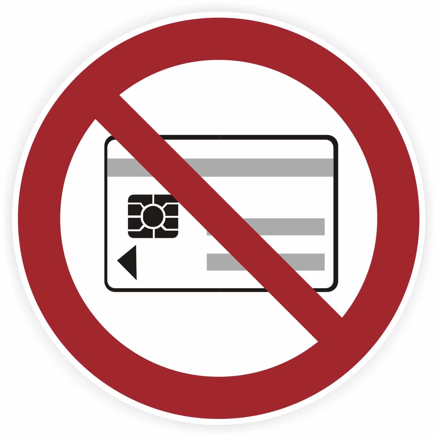 Verbotsschild Magnetkarten und magnetische Datenträger verboten