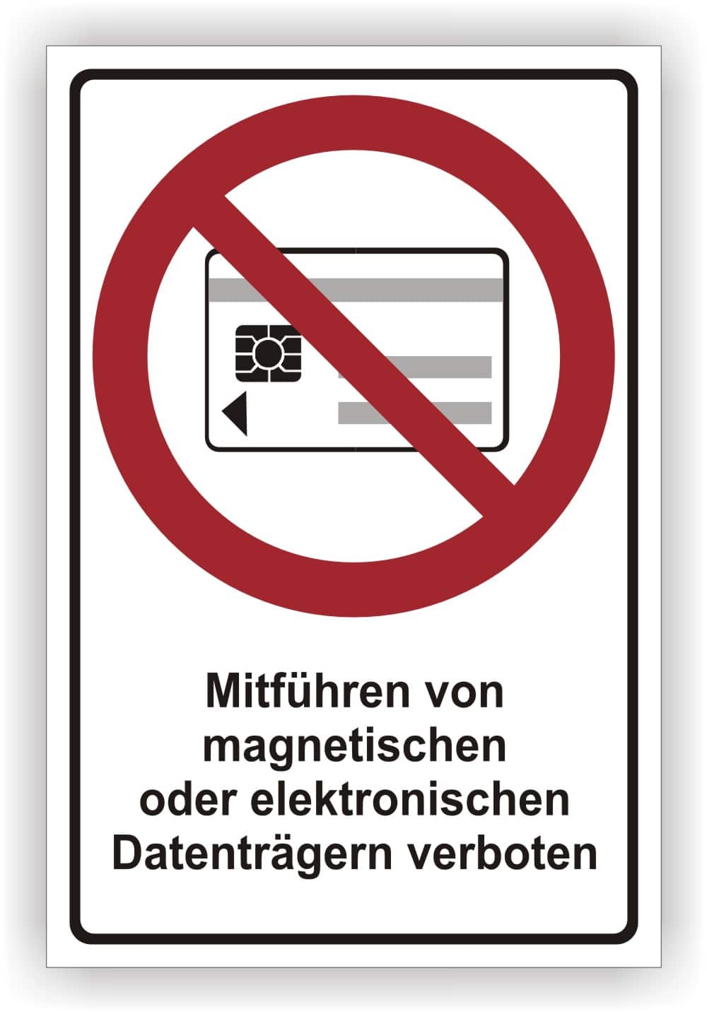 Magnetkarten-Verbotsschild mit Kombisymbol