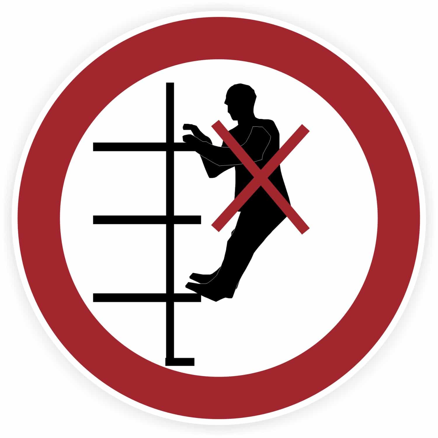 Regale besteigen verboten - Sicherheitsaufkleber