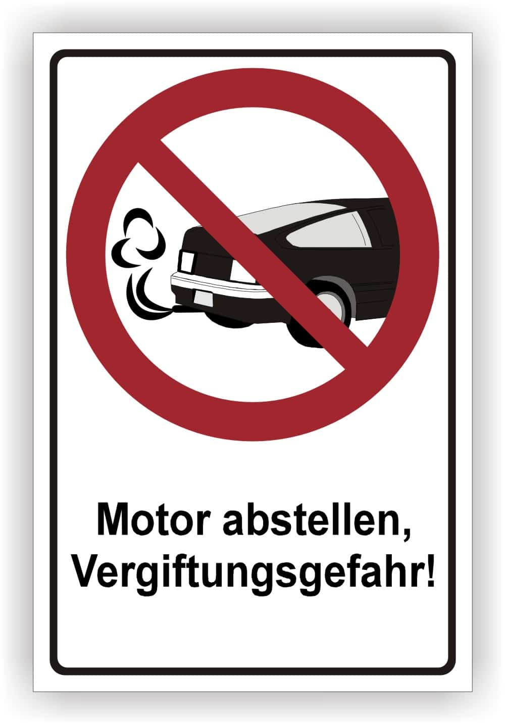 Kombischild Motor abstellen Vergiftungsgefahr – Sicherheitskennzeichnung