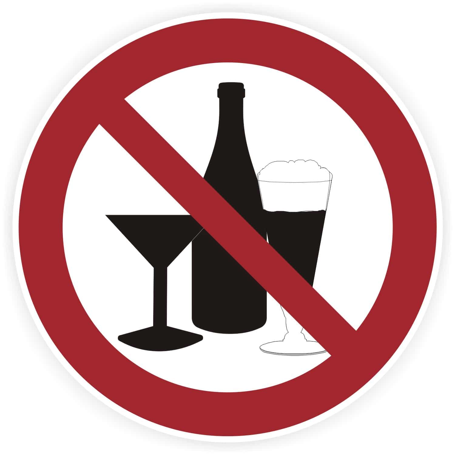 Alkoholverbotszeichen selbstklebend