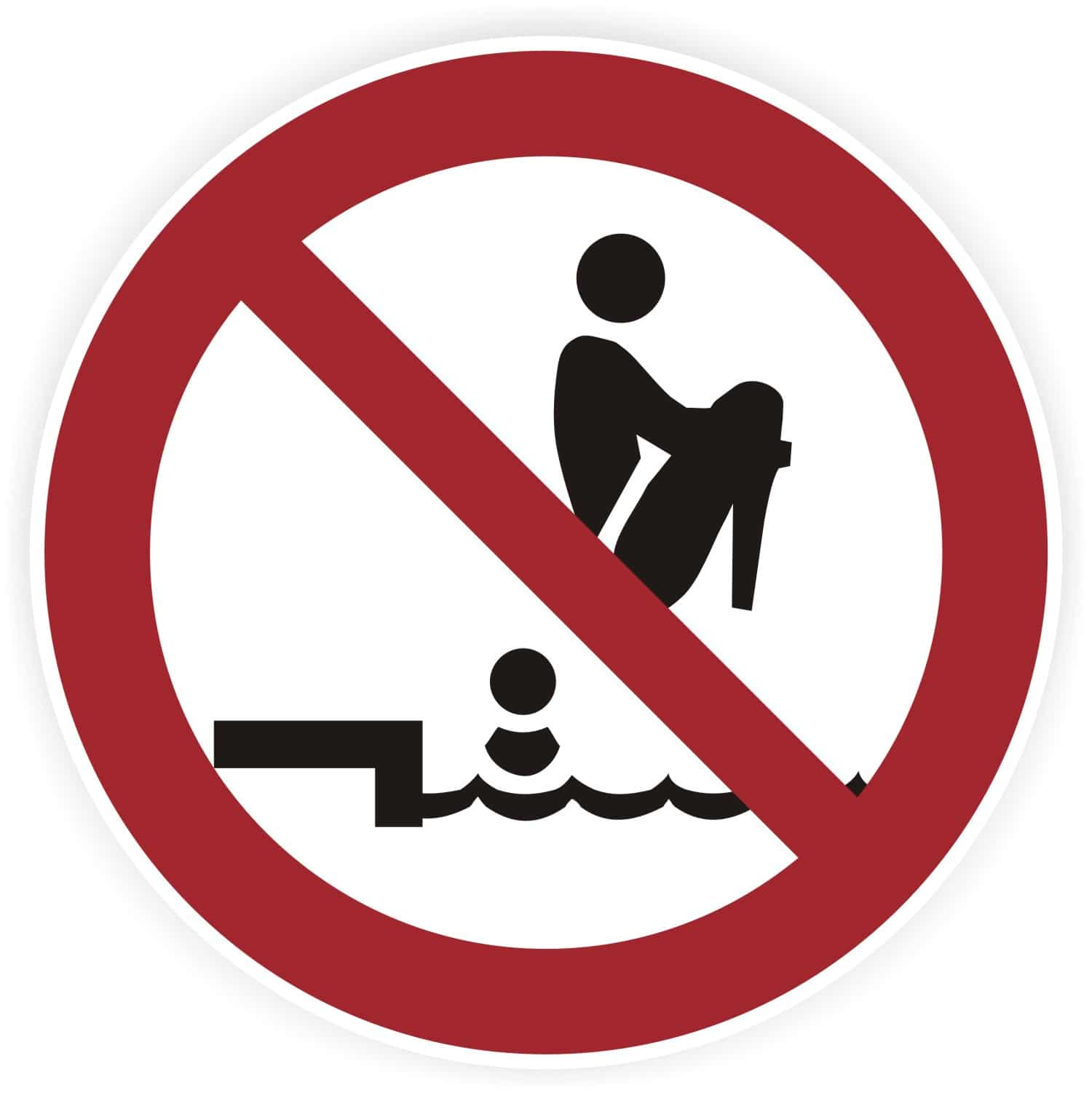Sprungverbotszeichen Beckenrand – Selbstklebende Sicherheitsplakette