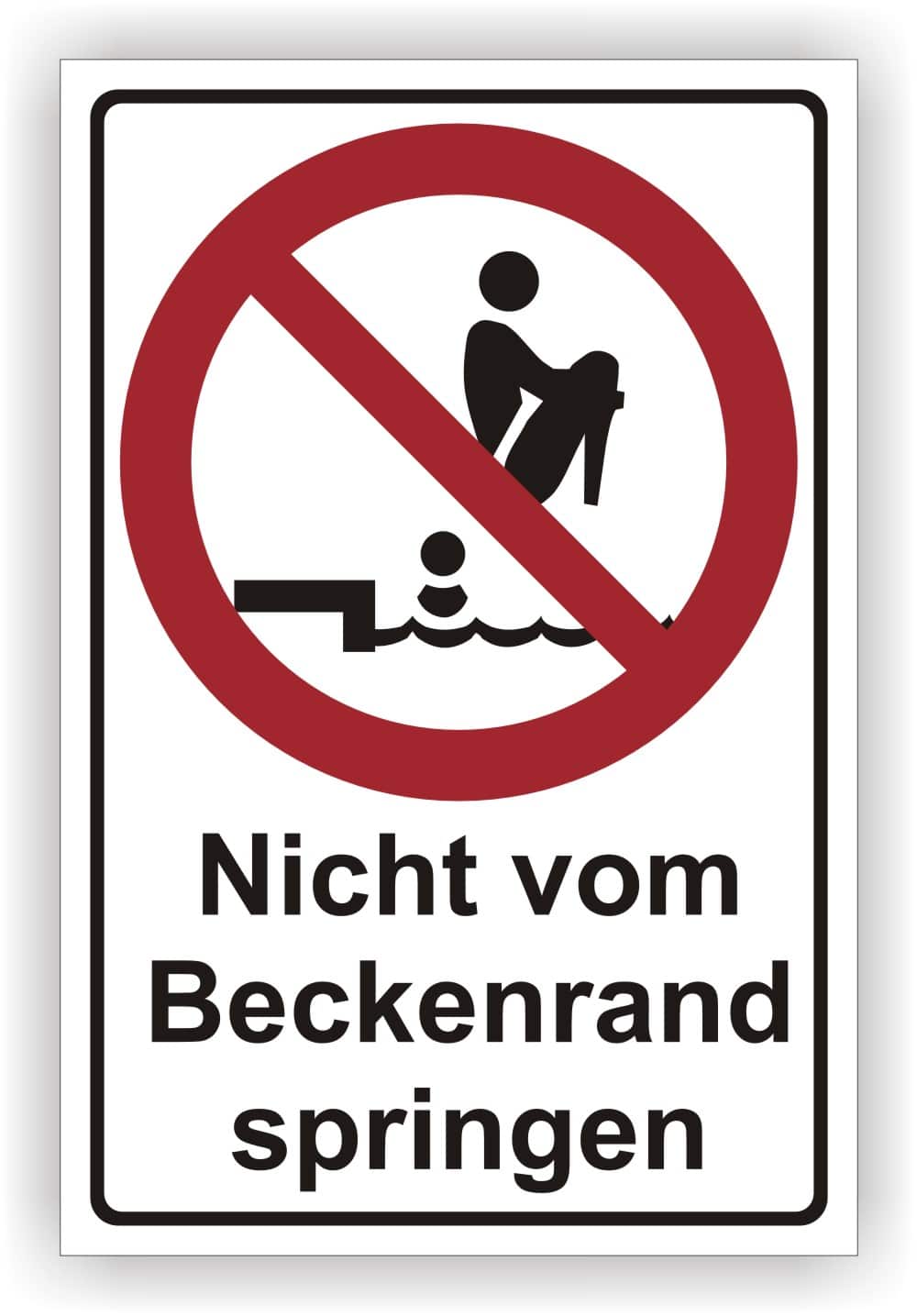 Kombischild Beckenrand – Rutschgefahr Warnzeichen