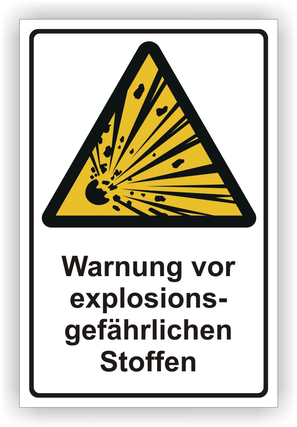 Warnschild Explosionsgefährliche Stoffe W002 nach DIN EN ISO 7010 und ASR A1.3