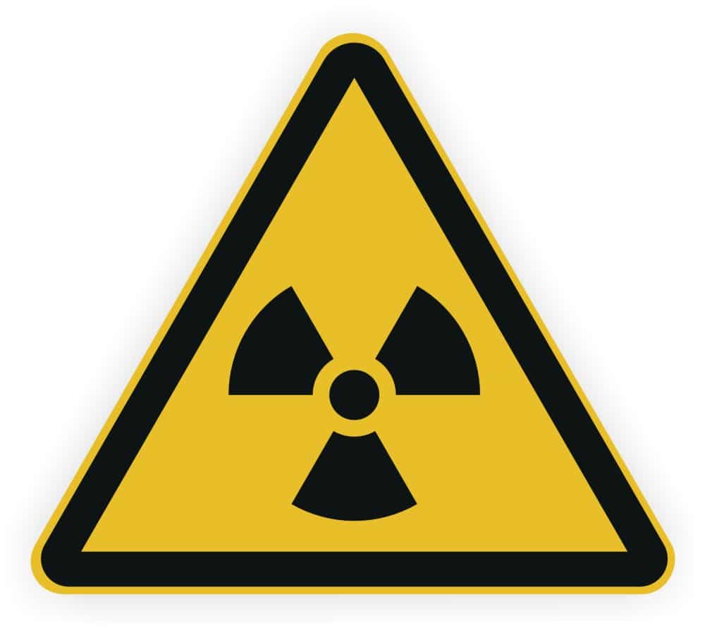 Radioaktivitätswarnung W003 Sicherheitsaufkleber nach DIN EN ISO 7010