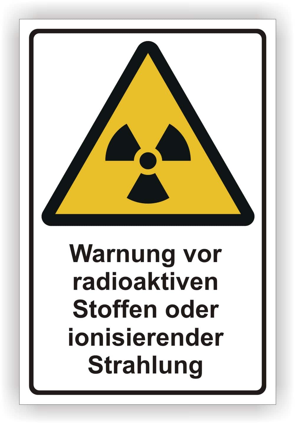 Warnschildset radioaktive Stoffe DIN EN ISO 7010 W003 ASR A1.3