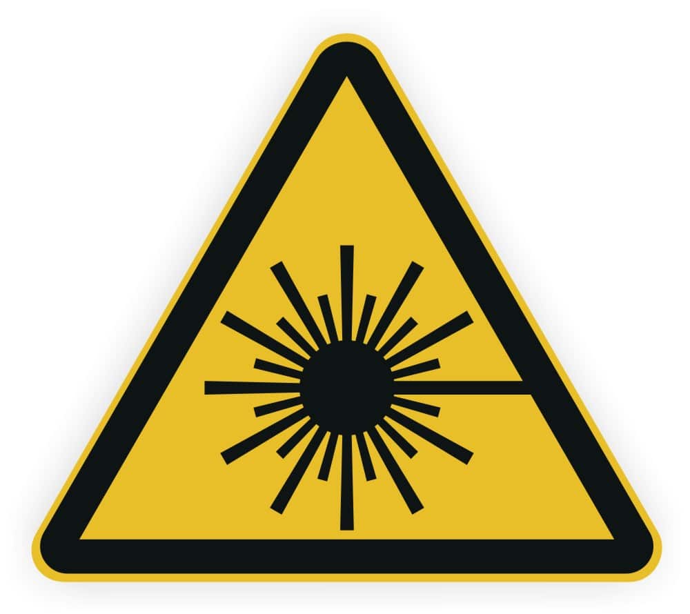Laserstrahl-Warnzeichen DIN EN ISO 7010 W004 Folienetikett