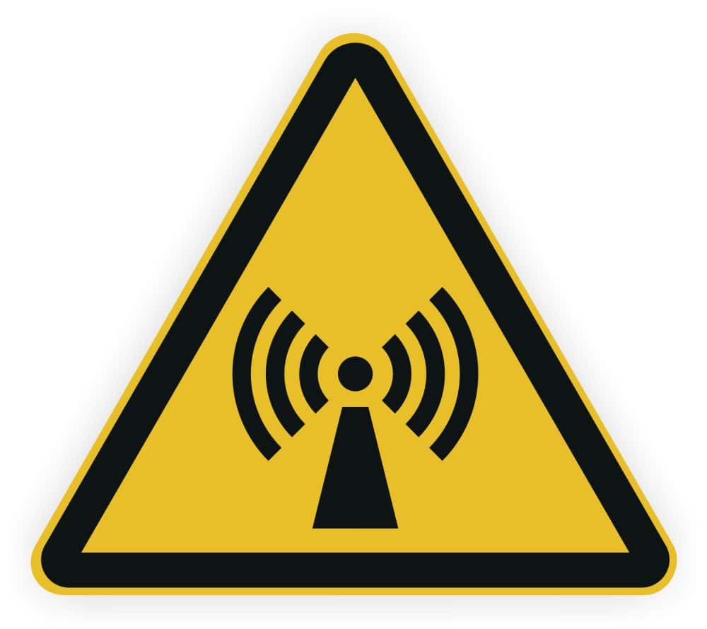 Strahlungswarnung W005 Sicherheitsaufkleber nach DIN EN ISO 7010