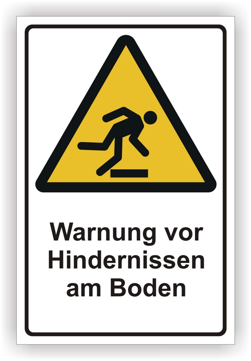 Warnschild Warnung vor Hindernissen DIN EN ISO 7010 W007 Bodengefahren