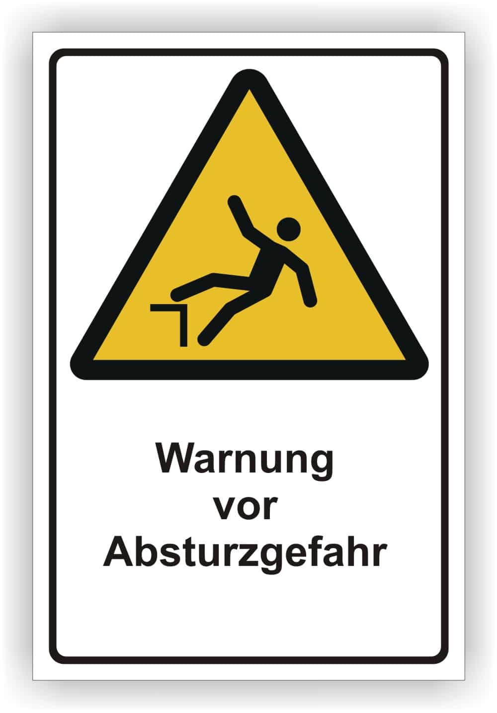Absturzgefahr-Warnschild DIN EN ISO 7010 W008 nach ASR A1.3