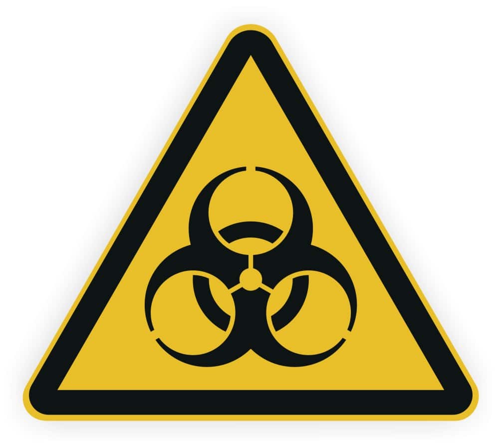 Biogefährdung Warnzeichen W009 nach DIN EN ISO 7010 Sicherheitsaufkleber