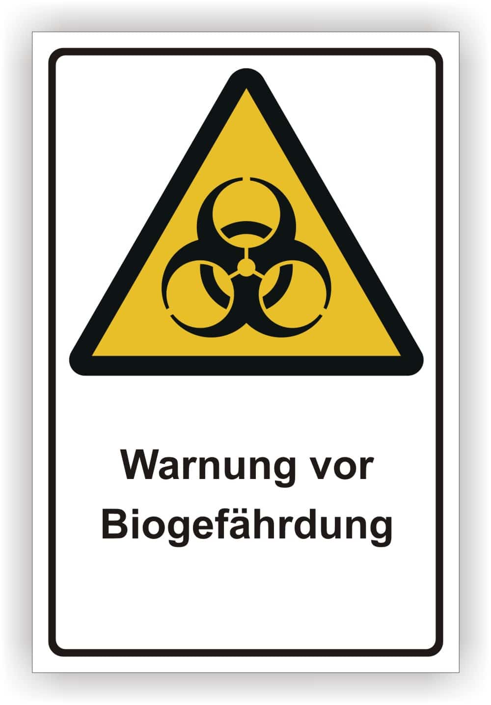 Biogefährdungs-Warnschild nach DIN EN ISO 7010 W009 und ASR A1.3