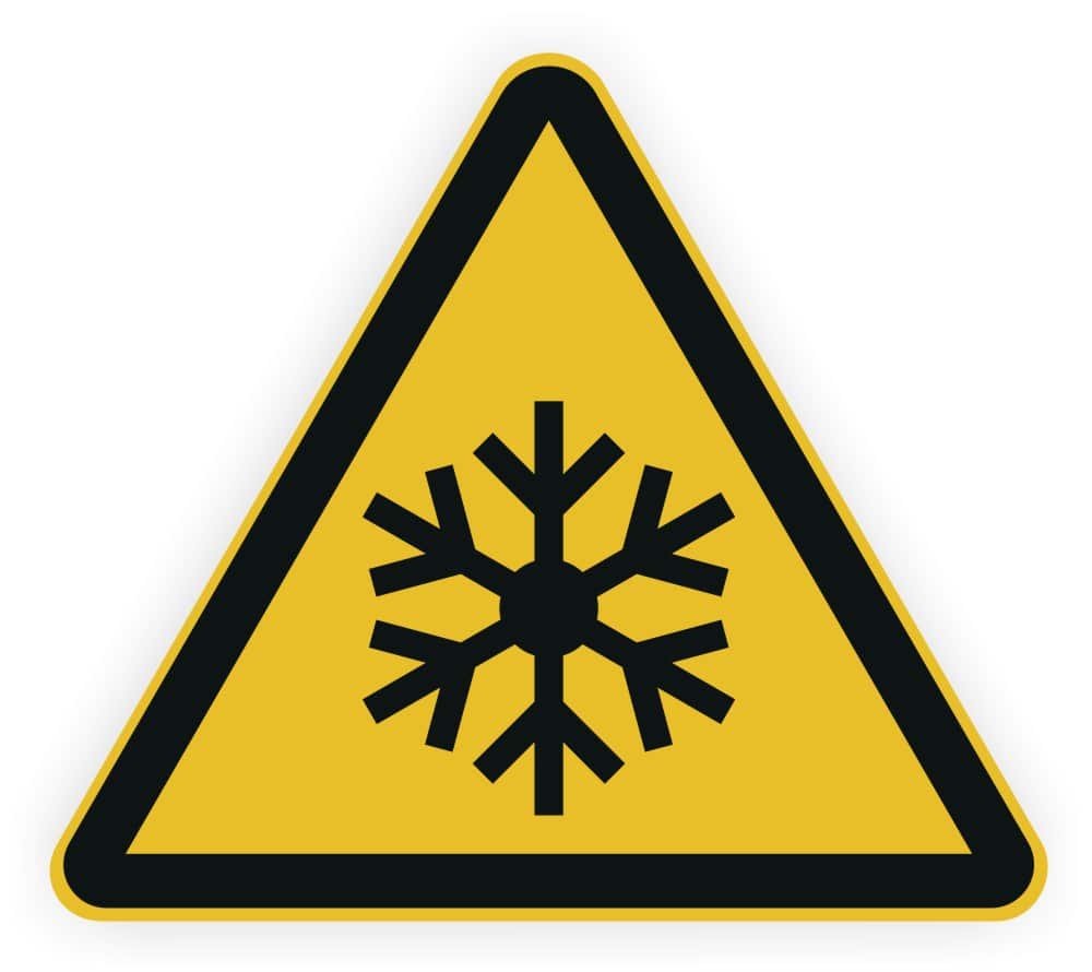 Frostwarnung W010 Sicherheitsaufkleber nach DIN EN ISO 7010