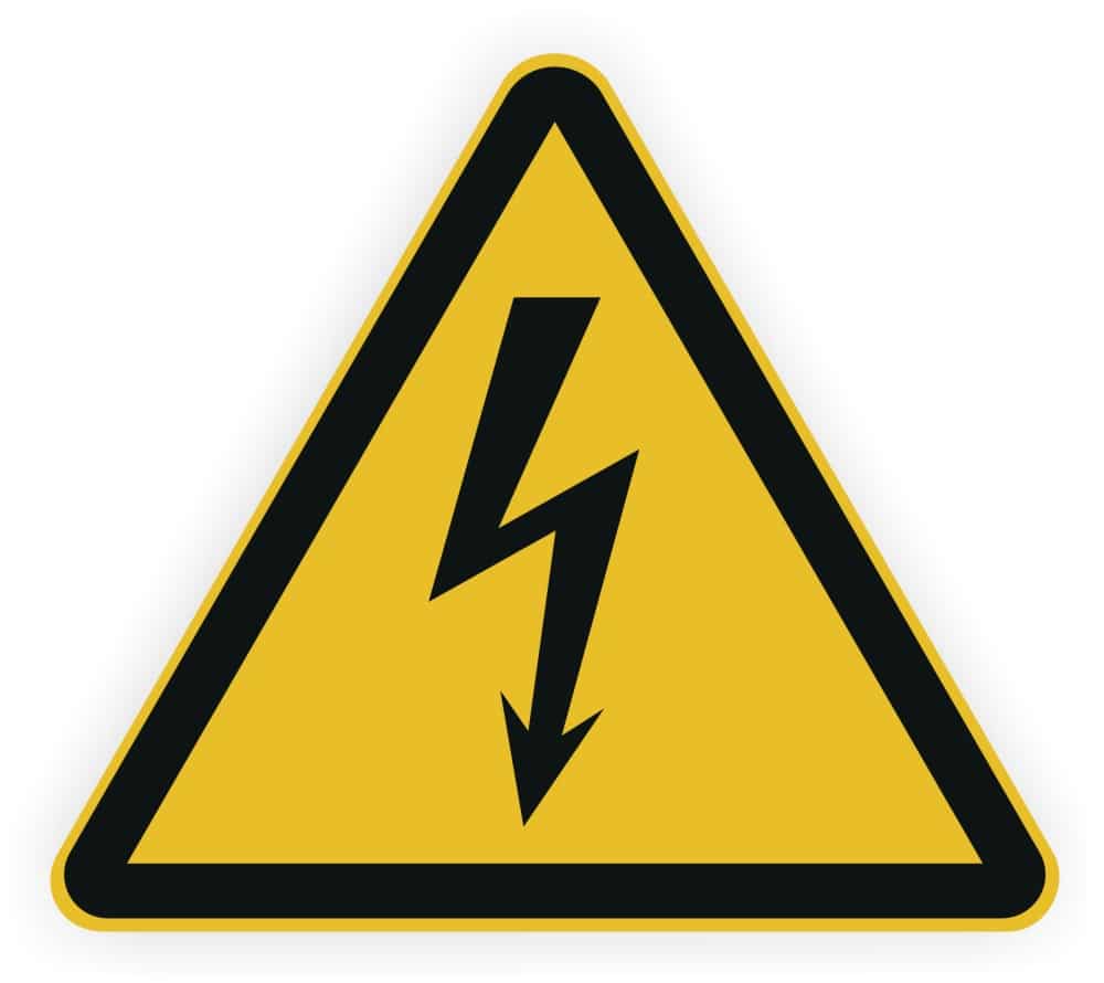 Hochspannungswarnung W012 Folienetikett nach DIN EN ISO 7010