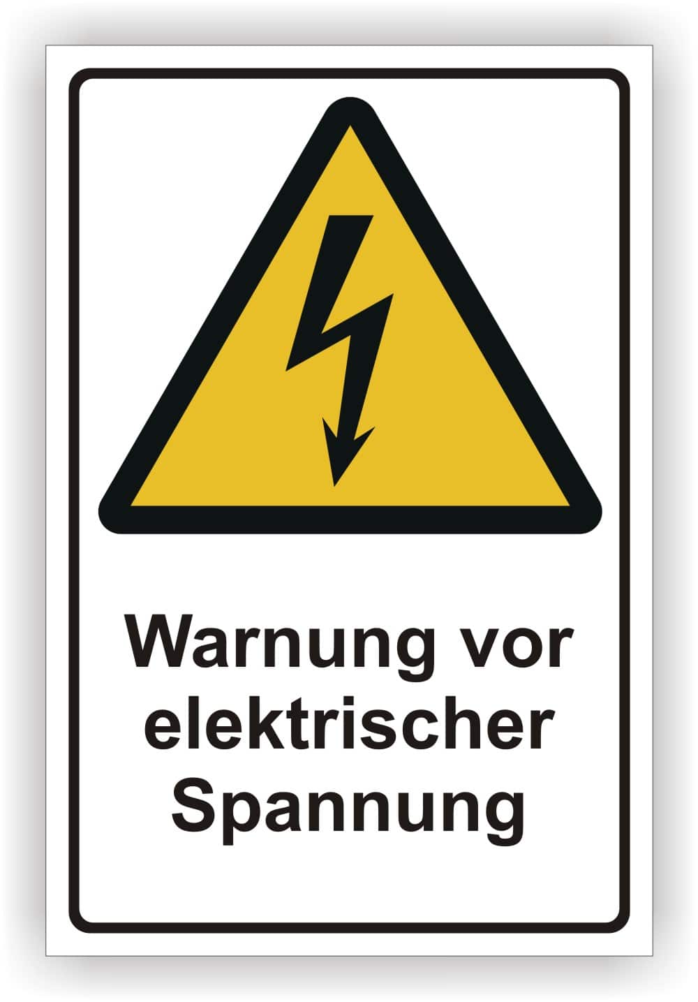 Warnschild Warnung vor elektrischer Spannung DIN EN ISO 7010 W012 – Langlebig & Wetterbeständig