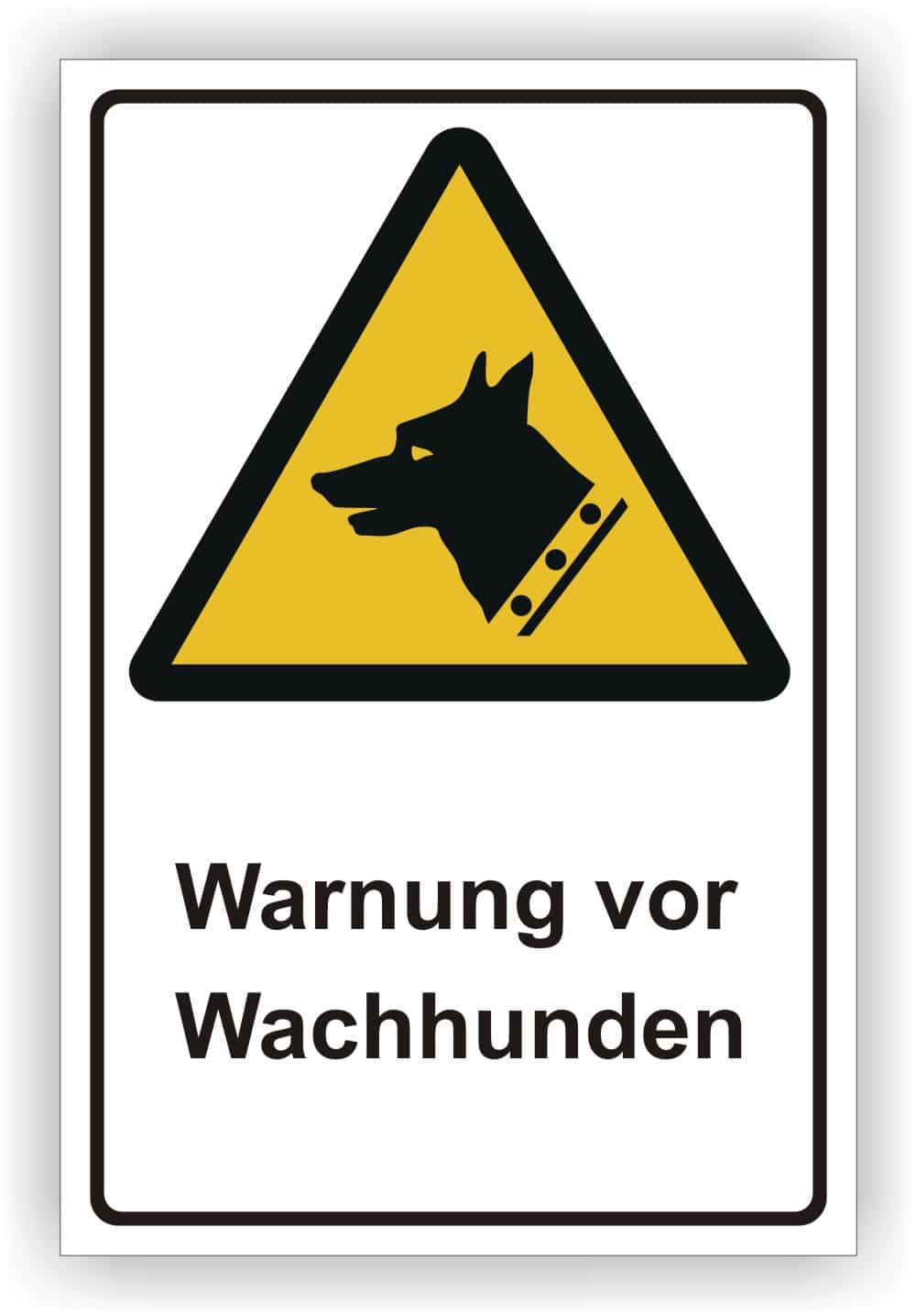 Warnschild Warnung vor Wachhund DIN EN ISO 7010 W013 – robust & witterungsbeständig