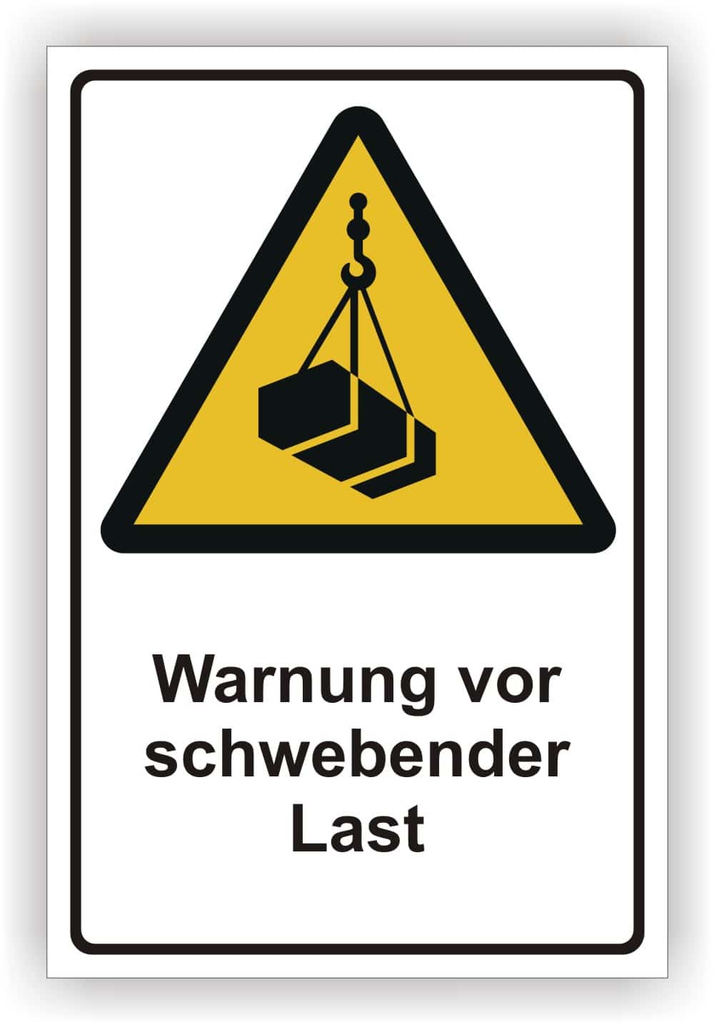 Schwebende Last Warnschild DIN EN ISO 7010 W015 ASR A1.3