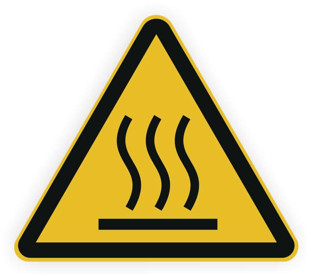 Hitzewarnung Sicherheitsaufkleber nach DIN EN ISO 7010 W017