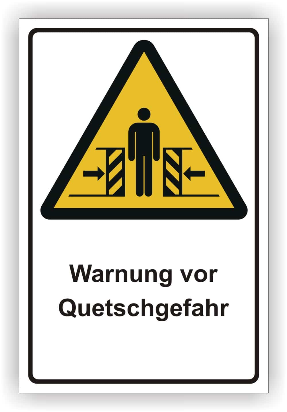 Quetschgefahr-Warnschild DIN EN ISO 7010 W019 ASR A1.3 Sicherheitskennzeichnung