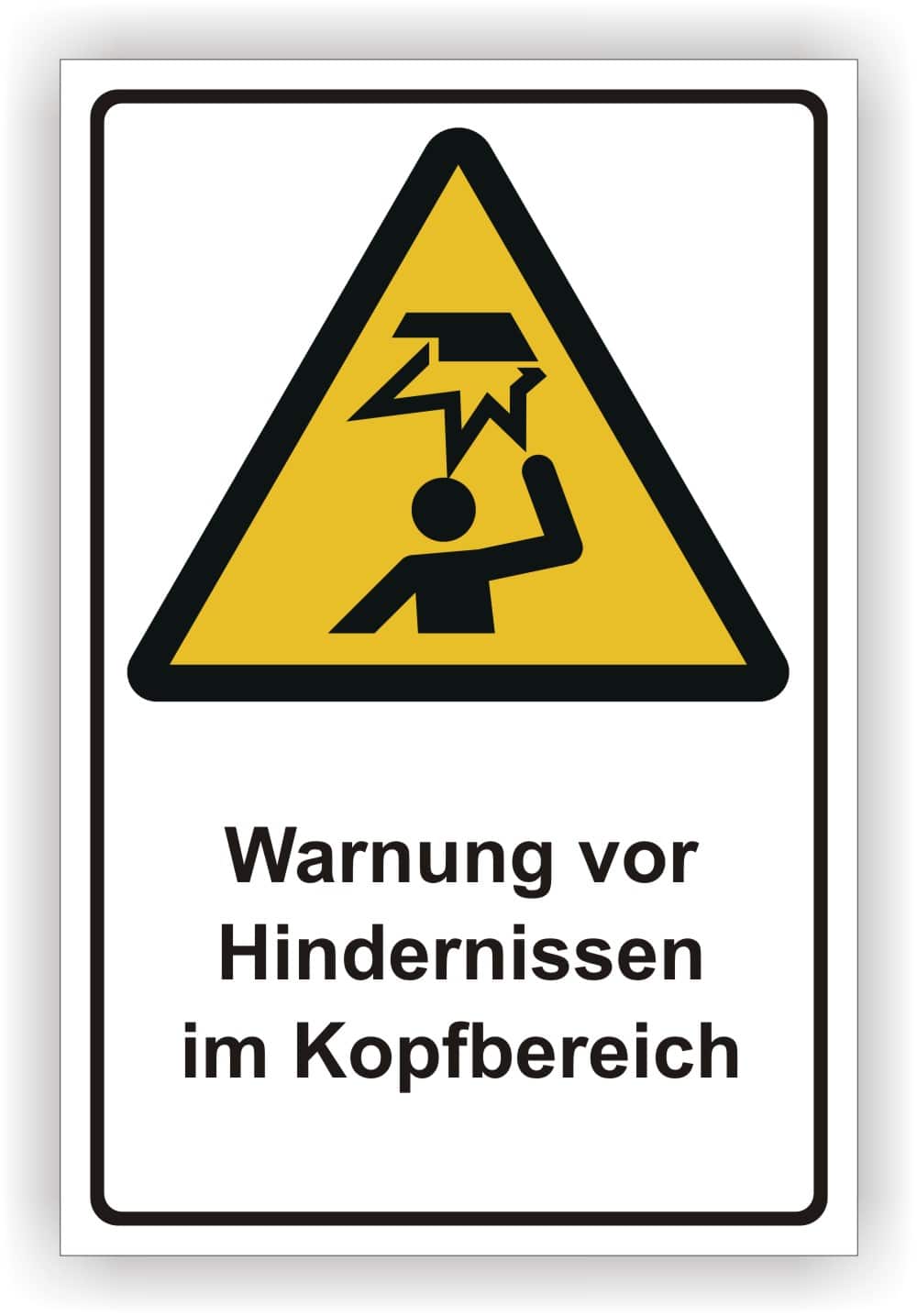 Warnung vor Hindernissen im Kopfbereich Warnschild DIN EN ISO 7010 W020