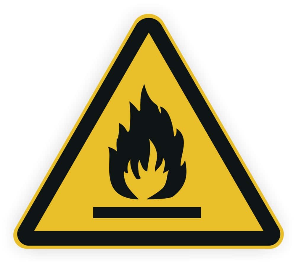 Brandgefahr-Warnaufkleber W021 DIN EN ISO 7010 nach ASR A1.3