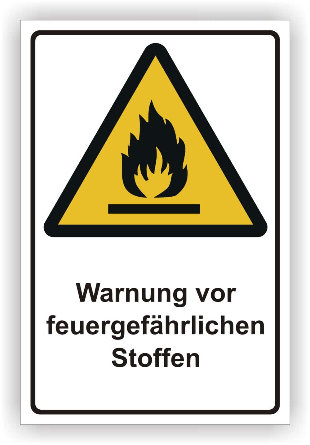 Warnschild Warnung vor feuergefährlichen Stoffen W021 nach DIN EN ISO 7010