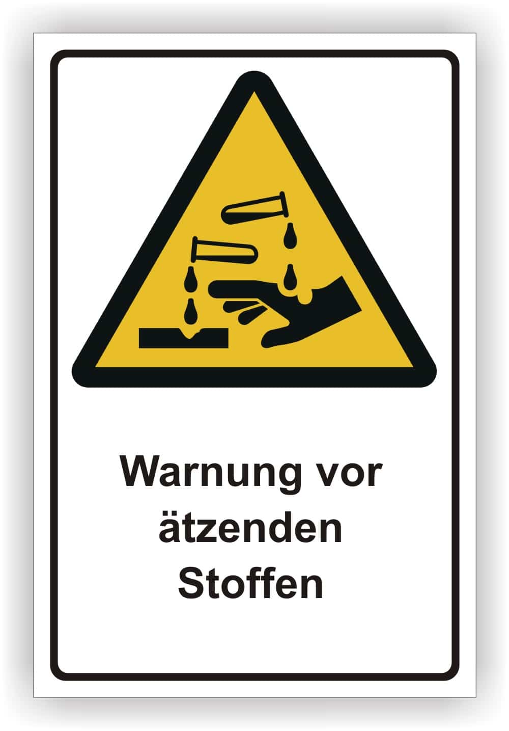 Ätzstoff-Warnschild DIN EN ISO 7010 W023 ASR A1.3 Kennzeichnung