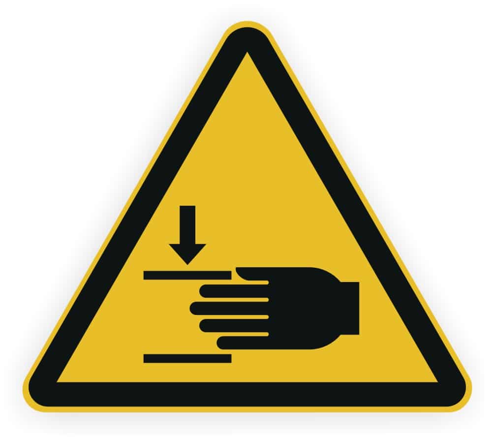 Handverletzungswarnung W024 nach DIN EN ISO 7010 Sicherheitsaufkleber