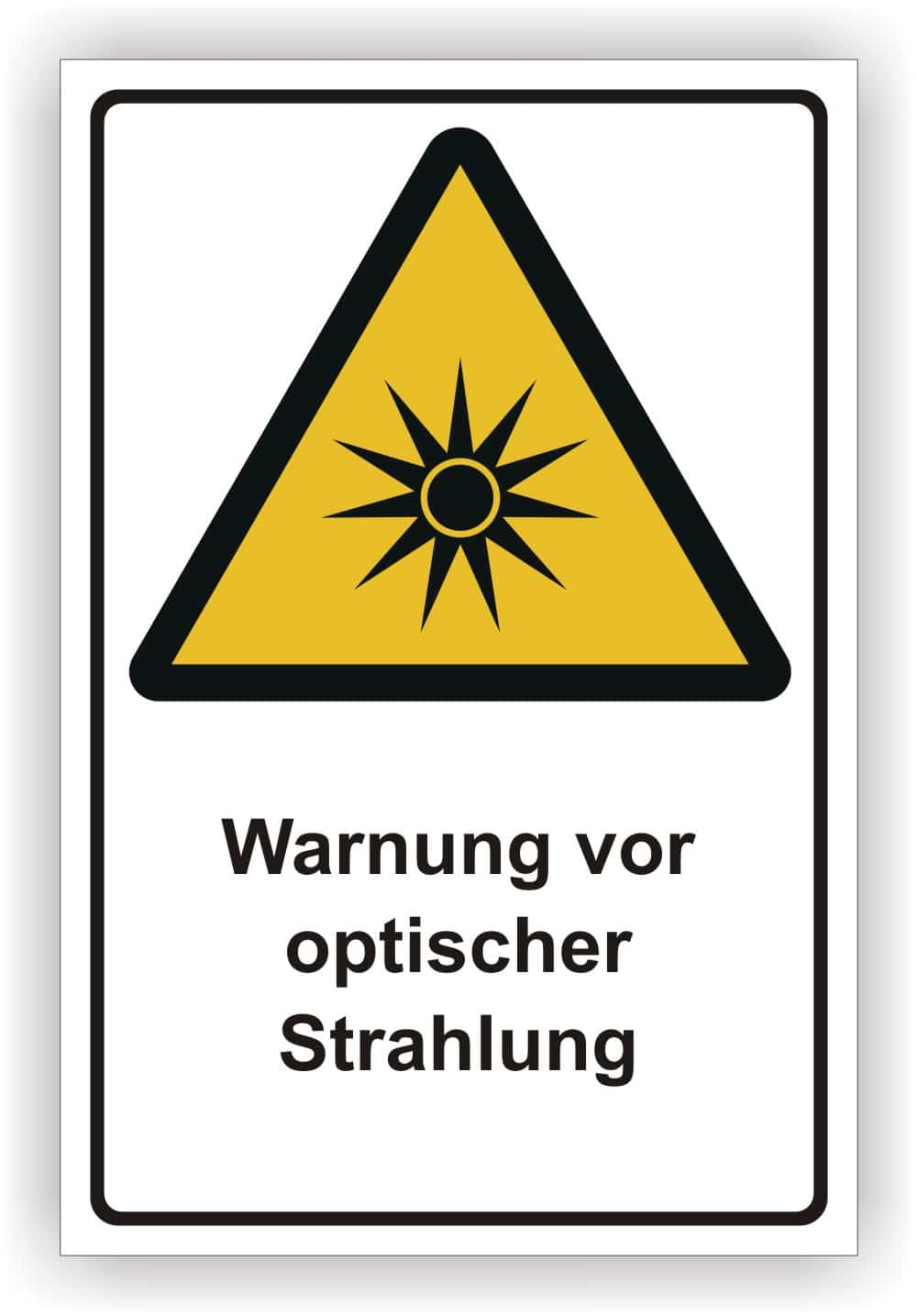 Warnschild Optische Strahlung DIN EN ISO 7010 W027 ASR A1.3