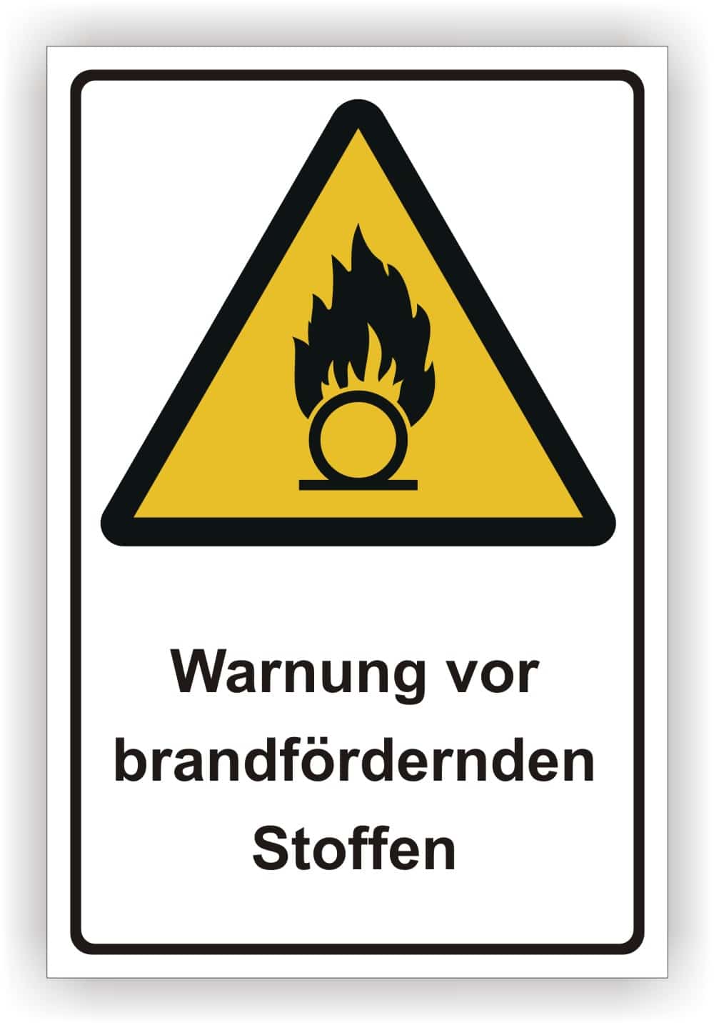 Warnung vor brandfördernden Stoffen DIN EN ISO 7010 W028 – Sicherheitsschild