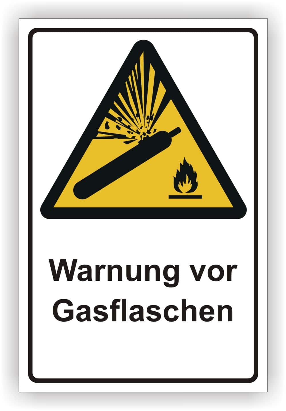 Gasflaschen-Warnschild DIN EN ISO 7010 W029 ASR A1.3 Sicherheitskennzeichnung