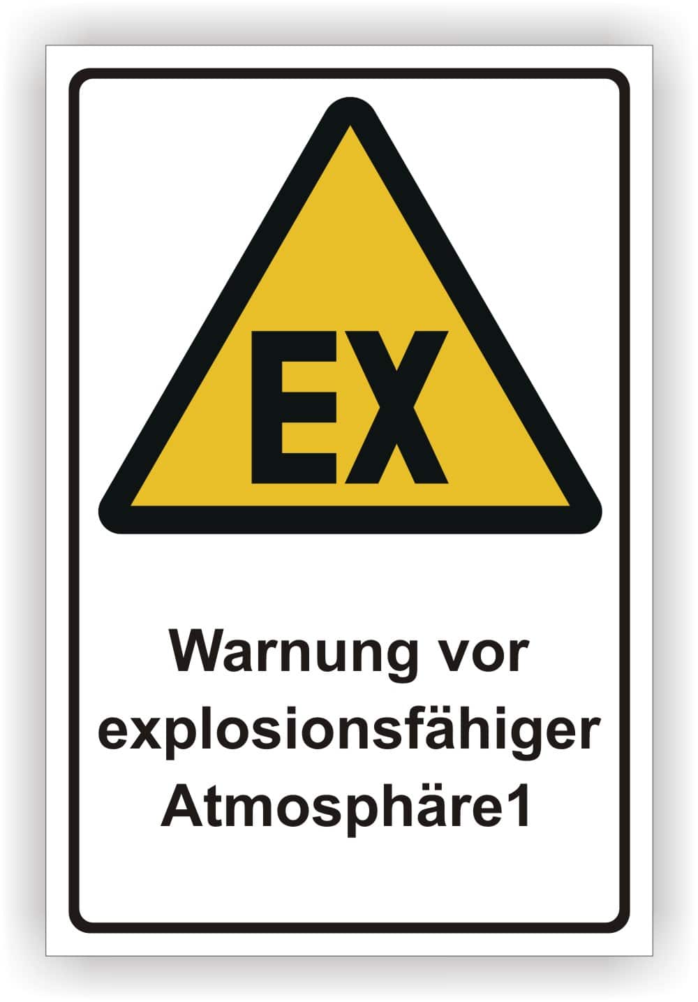 Explosionsgefahr Warnschild Ex-Atmosphäre DIN 4844-2 D-W021 ASR A1.3
