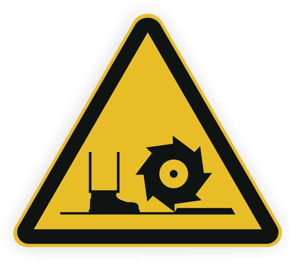 Fräswelle Warnschild DIN 4844-2 D-W022 Folienetikett