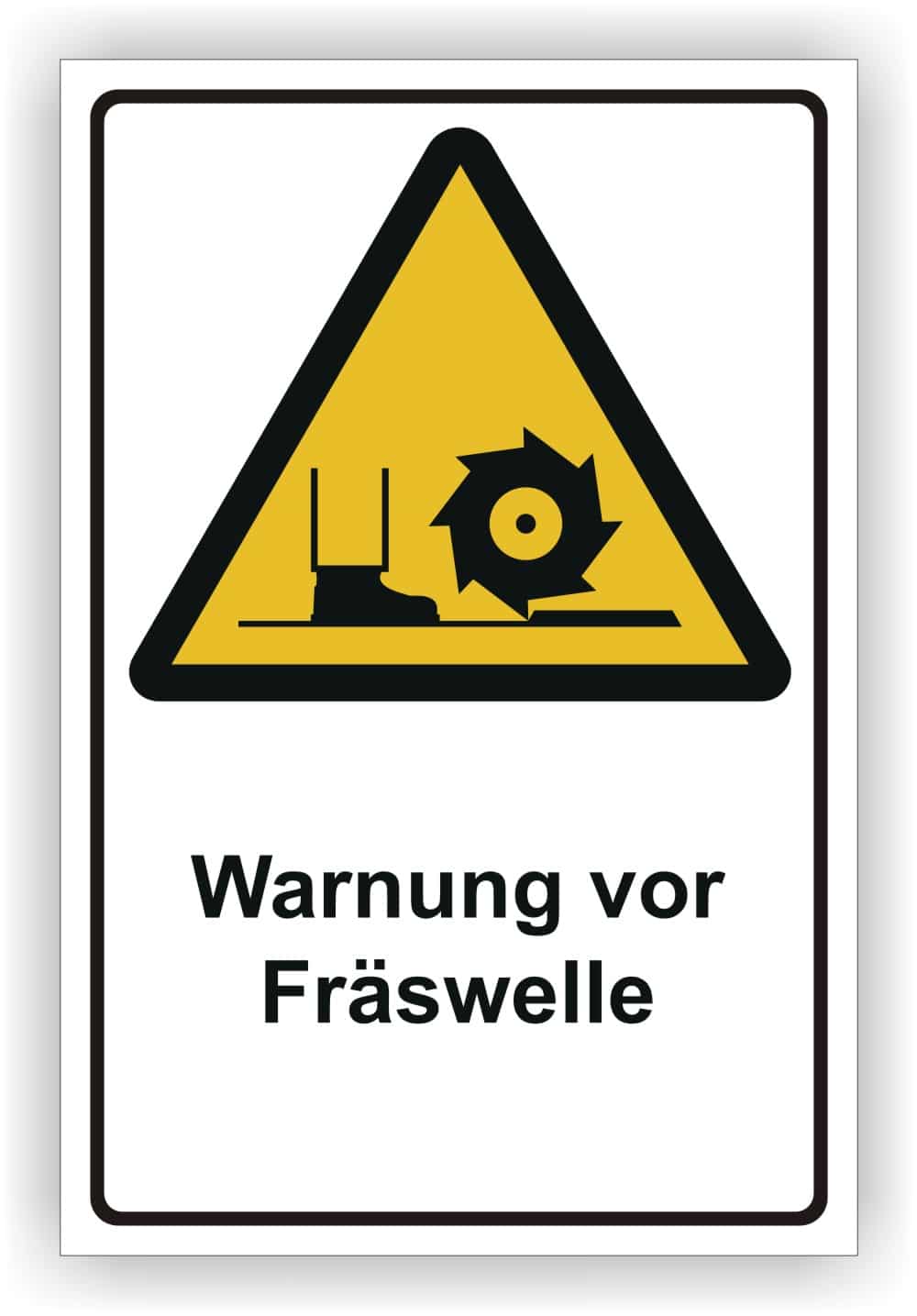 Warnschild Fräswelle DIN 4844-2 D-W022 mit Sicherheitskennzeichnung