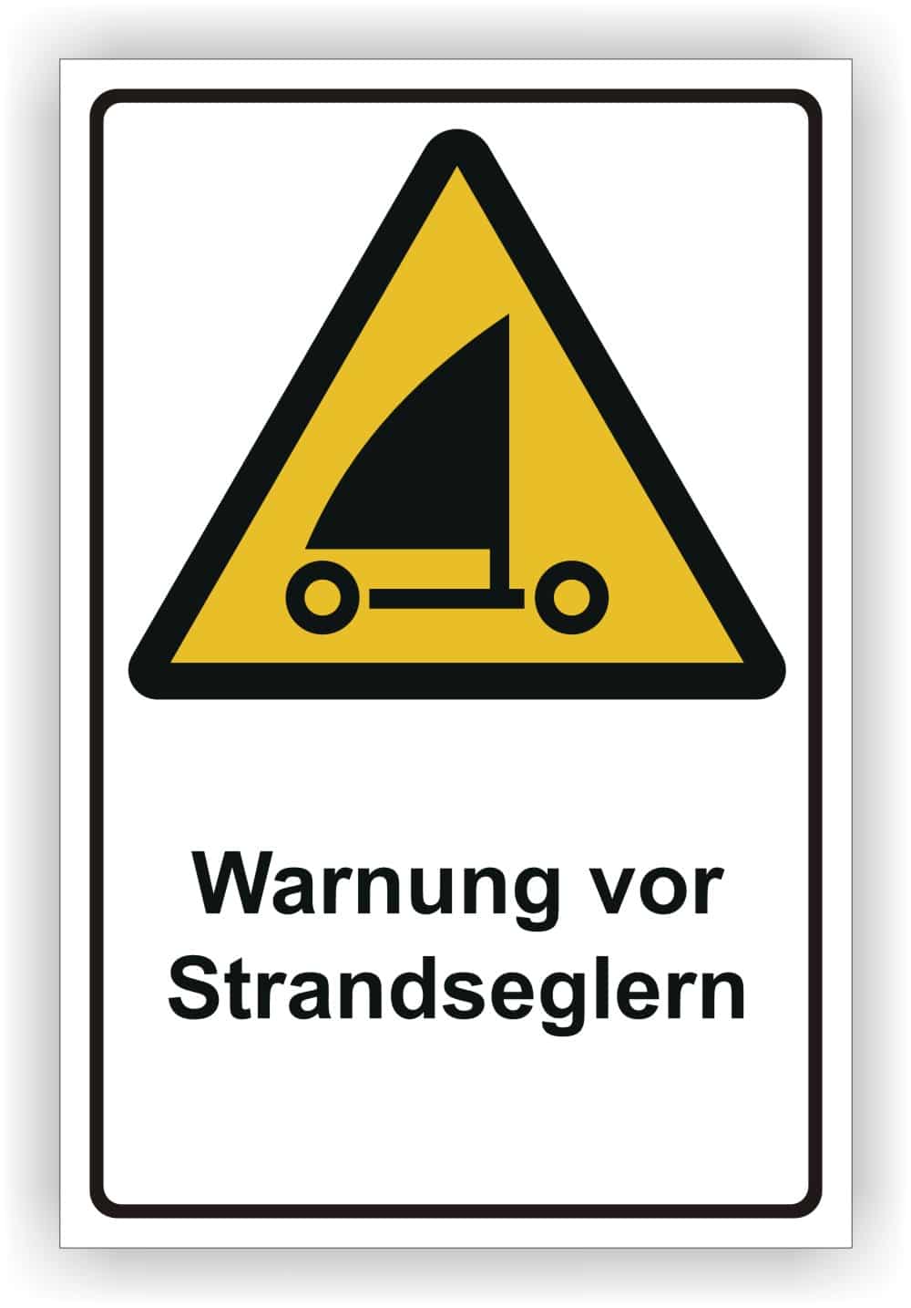 Warnschild Strandsegler DIN 4844-2 ISO 20712-1 Sicherheitskennzeichnung
