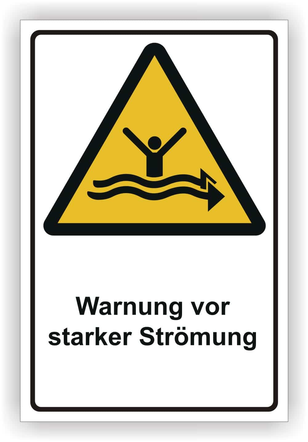 Warnschild Starke Strömung DIN 4844-2 ISO 20712-1 WSW015