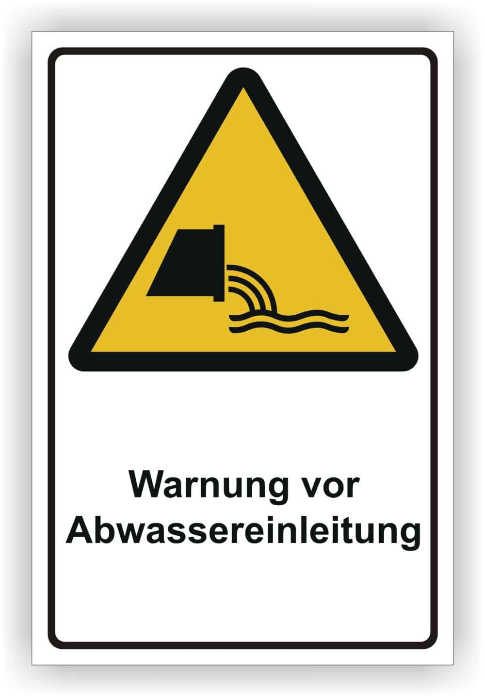 Warnschild Abwassereinleitung DIN 4844-2 ISO 20712-1 WSW013
