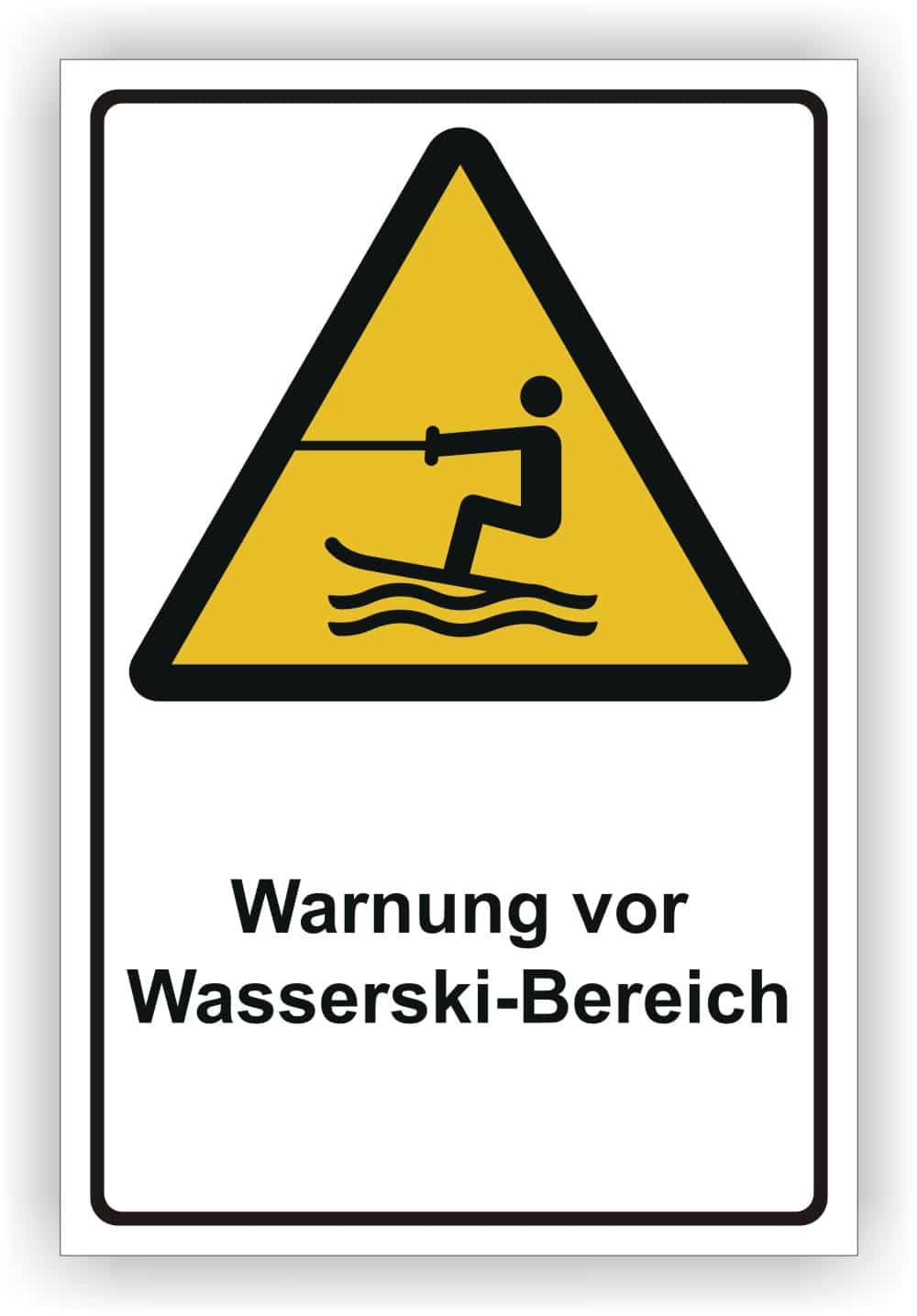 Warnschild Wasserski-Bereich DIN 4844-2 ISO 20712-1 WSW003