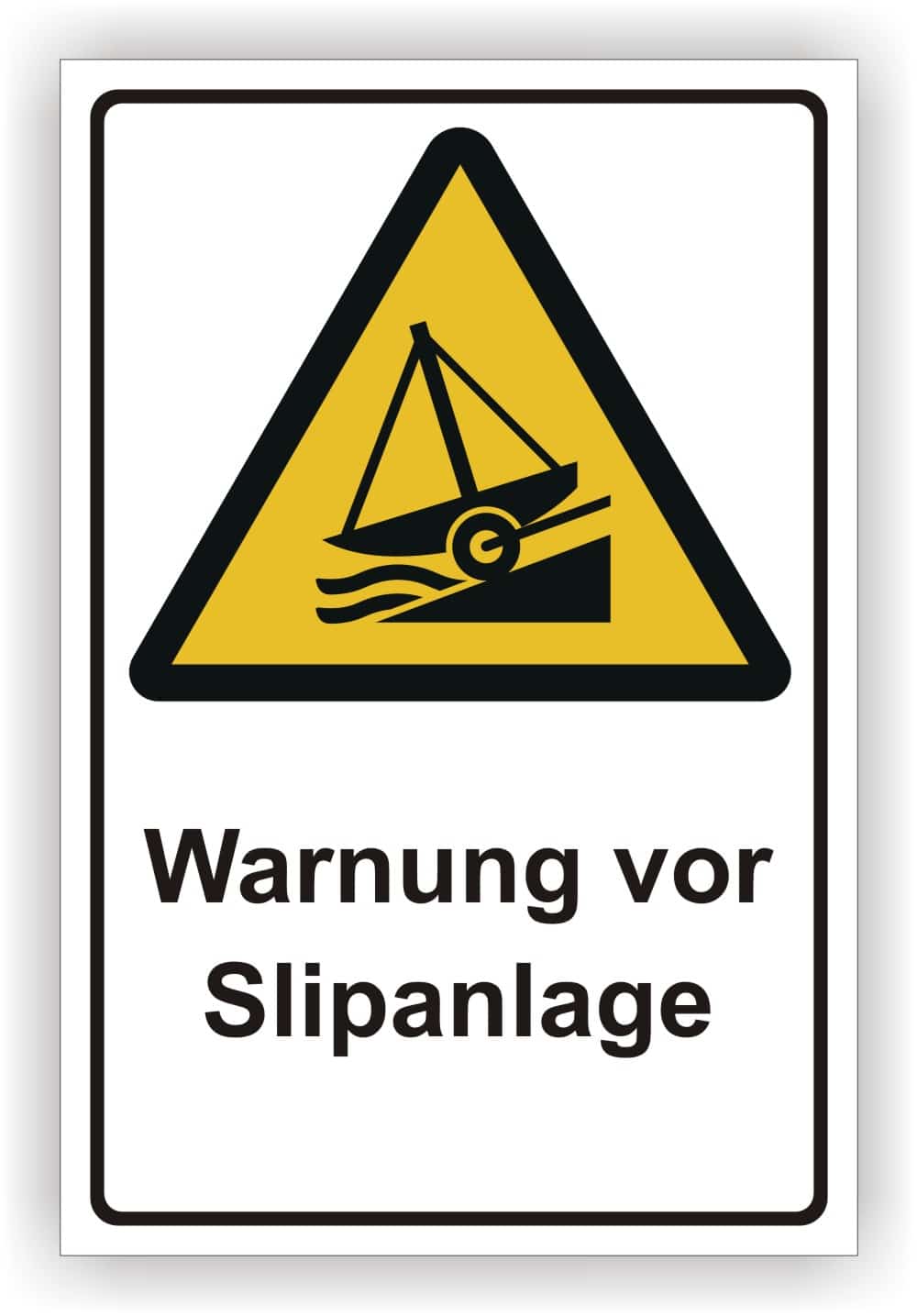 Slipanlage Warnschild nach DIN 4844-2 und ISO 20712-1 WSW002