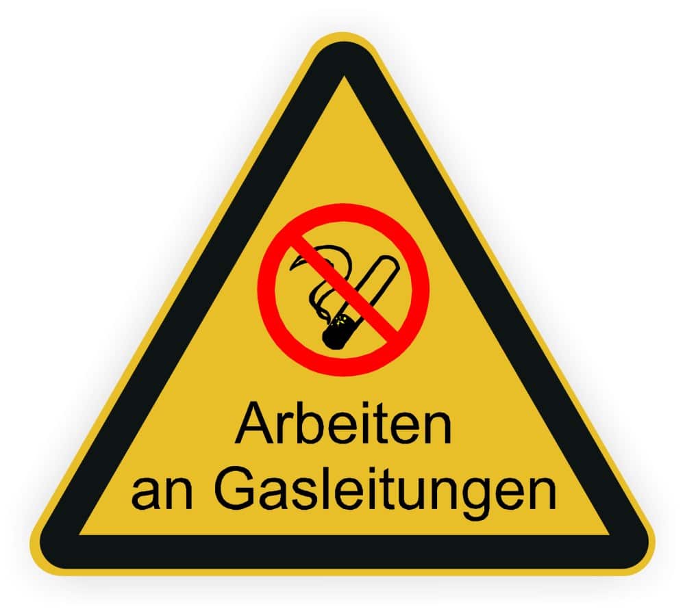 Explosionsgefahr Gasleitungen Warnschild selbstklebend