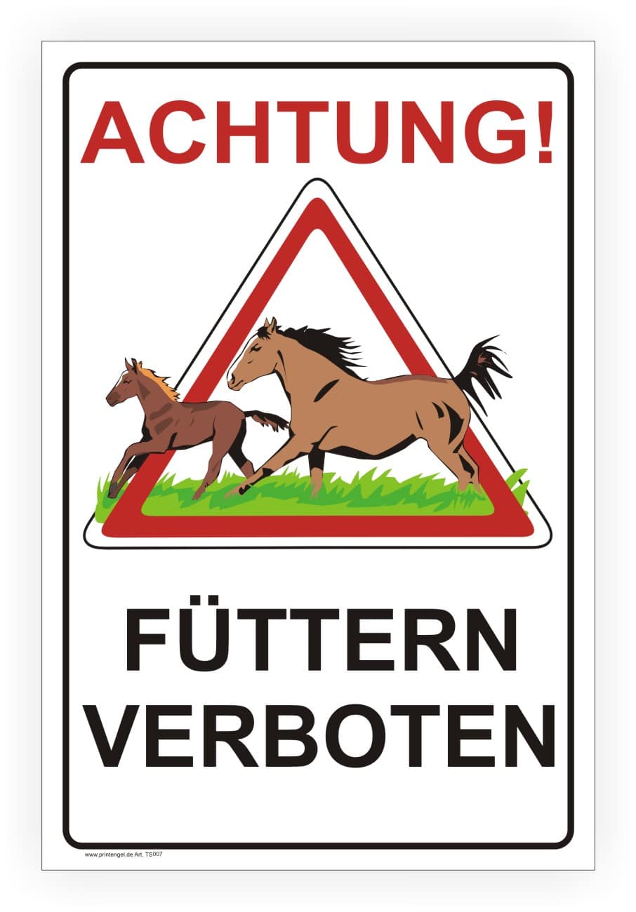 Füttern verboten Weideschild – Hinweisschild Alu-Verbund oder Aufkleber